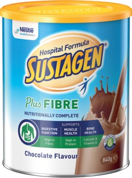 Sustagen-Hospital-Formula-Plus-Fibre-Chocolate-Flavour-840g on sale