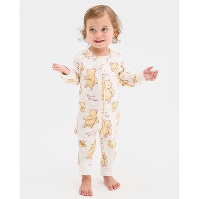 Disney-Winnie-The-Pooh-Organic-Cotton-Baby-Rib-Footless-Coverall-Winnie-Face on sale