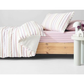 Frankie-Waffle-Stripe-Seersucker-Kids-Quilt-Cover-Set-Pink on sale