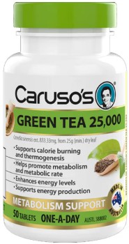 Carusos-Green-Tea-Metabolism-Support-50-Tablets on sale