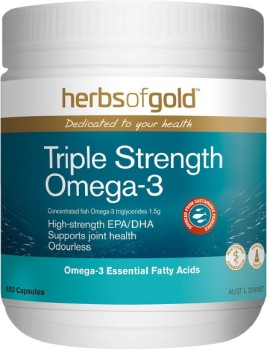 Herbs-of-Gold-Triple-Strength-Omega-3-150-Capsules on sale