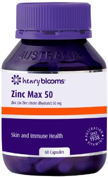 Henry+Blooms+Zinc+Max+50mg+60+Capsules