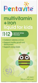 Pentavite-Kids-Multivitamin-Iron-Liquid-200ml-New-Formula on sale