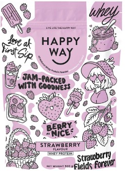 Happy+Way+Whey+Protein+Powder+Strawberry+500g