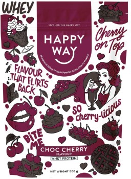 Happy+Way+Whey+Protein+Powder+Choc+Cherry+500g