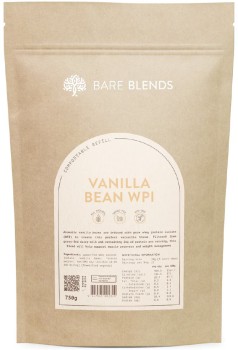 Bare-Blends-WPI-Protein-Powder-Vanilla-Bean-750g on sale