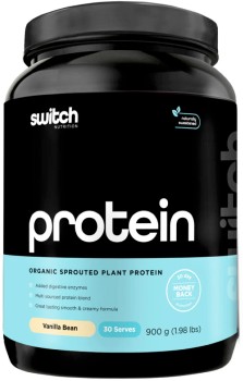 Switch+Nutrition+Organic+Sprouted+Plant+Protein+Vanilla+Bean+900g