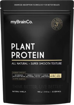 Mybrainco-Plant-Protein-Powder-Vanilla-900g on sale