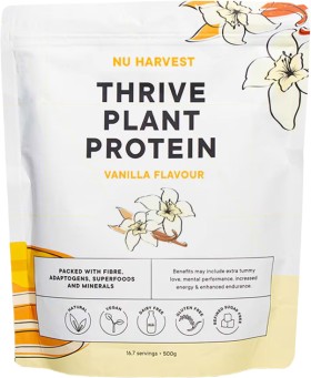 Nu-Harvest-Thrive-Plant-Protein-Powder-Vanilla-500g on sale
