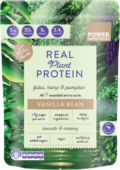 Power+Super+Foods+Real+Plant+Protein+Vanilla+Bean+400g