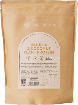 Bare-Blends-Plant-Protein-Powder-Vanilla-Coconut-750g on sale