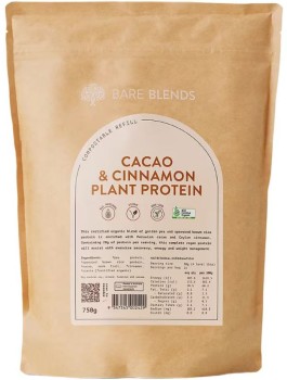 Bare-Blends-Plant-Protein-Powder-Cacao-Cinnamon-750g on sale