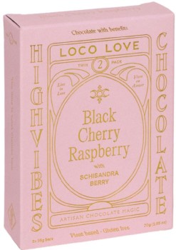 Loco+Love+Twin+Black+Cherry+Raspberry+Chocolate+Bar+70g