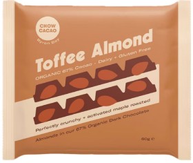 Chow-Cacao-Dark-Chocolate-Block-Toffee-Almond-60g on sale