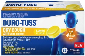 Duro-Tuss+Dry+Cough+Plus+Sore+Throat+Lemon+Lozenges+32+Pack