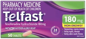 Telfast+Fast+Acting+Hayfever+Allergy+Relief+180mg+50+Tablets