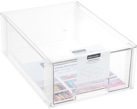 Boxsweden-Crystal-35cm-x-25cm-x-135cm-Large-Stackable-Organiser-Drawer on sale