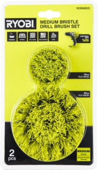 Ryobi+2+Piece+Medium+Bristle+Drill+Brush+Set