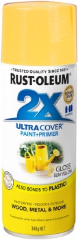 Rust-Oleum-2X-Ultra-Cover-Gloss-Spray-Paint-in-Sun-Yellow-340g on sale