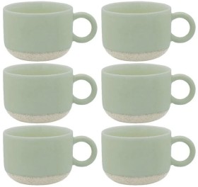 Ecology-Hull-370ml14cm-Stoneware-Cup-in-Seagreen-Pack-of-6 on sale