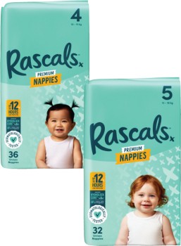 Rascals-Premium-Bulk-Nappies-26-Pack-54-Pack on sale