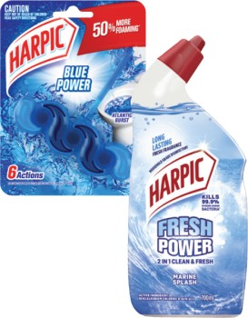 Harpic-Fresh-Power-Liquid-700mL-or-In-The-Bowl-Toilet-Cleaner-39g on sale
