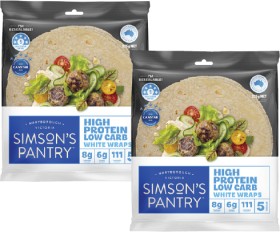 Simson%26%23039%3Bs+Pantry+Low+Carb+High+Protein+Wraps+5+Pack+225g