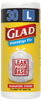 Glad+Wavetop+Tie+Kitchen+Tidy+Bags+Large+30+Pack