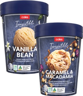 Coles-Irresistible-Ice-Cream-Tub-1-Litre on sale