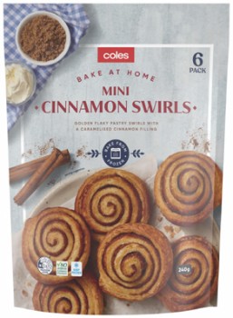 Coles+Bake+at+Home+Mini+Cinnamon+Swirls+6+Pack+240g