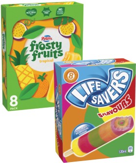 Peters+Frosty+Fruits+Sticks+or+Lifesavers+Icy+Poles+6+Pack-8+Pack+420mL-600mL