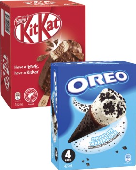 Oreo-Cones-or-Nestl-Kit-Kat-Sticks-4-Pack-360mL-475mL on sale