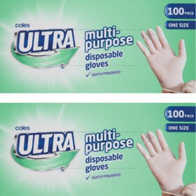 Coles-Ultra-Multi-Purpose-Disposable-Gloves-100-Pack on sale