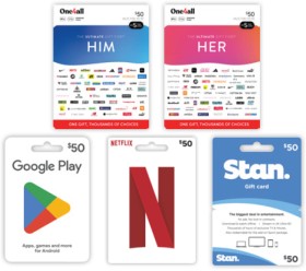 Flybuys-1000-BONUS-Points-on-50-or-100-Ultimate-Him-Ultimate-Her-Google-Play-Netflix-and-Stan-Gift-Cards-When-You-Swipe-Your-Flybuys-Card-at-the-Checkout on sale