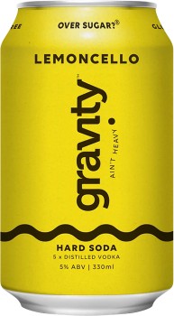 NEW-Gravity-Seltzer-Co-Lemoncello-Hard-Soda-Cans-330mL on sale