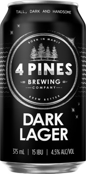 NEW-4-Pines-Dark-Lager-Cans-375mL on sale