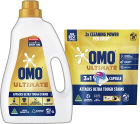 OMO+Ultimate+Laundry+Capsules+28+Pack%2C+Liquid+2+Litre+or+Powder+2kg+Selected+Varieties