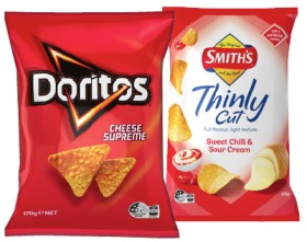 Doritos-Corn-Chips-150170g-or-Smiths-Thinly-Cut-Chips-175g-Selected-Varieties on sale