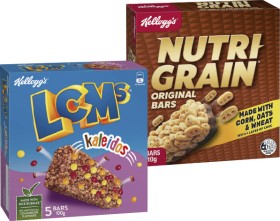Kelloggs-LCMs-or-Nutri-Grain-Bars-5-Pack-Selected-Varieties on sale