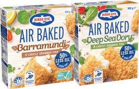 Birds-Eye-Air-Baked-Crumbed-Fish-250380g-Selected-Varieties on sale