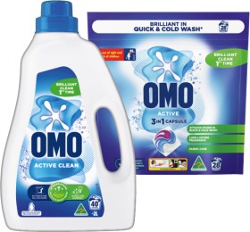 OMO+Laundry+Liquid+2+Litre%2C+Powder+2kg+or+Capsules+28+Pack+Selected+Varieties