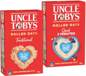 Uncle-Tobys-Traditional-or-Quick-Rolled-Oats-500g on sale