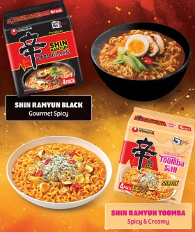 NEW+Nong+Shim+Premium+Shin+Ramyun+Black+or+Stir+Fry+Toomba+4+Pack