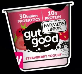 NEW+Farmers+Union+Gut+Good+Greek+Style+Yoghurt+Mango%2C+Vanilla+or+Strawberry+160g