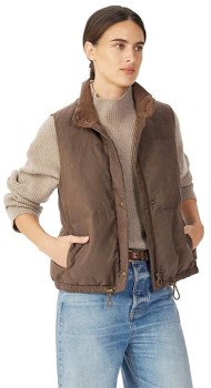 RM-Williams-Penzance-Waxed-Vest-Chocolate on sale