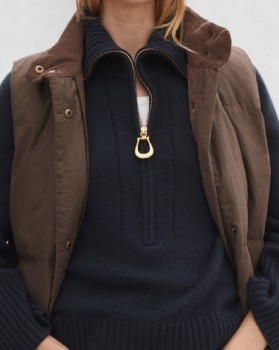 RM-Williams-Penzance-Waxed-Vest-Chocolate on sale