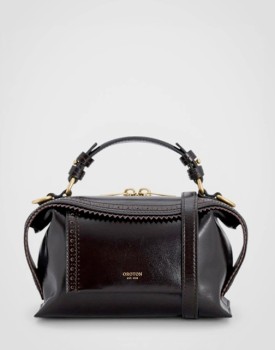 Oroton-Mica-Mini-Bowler-Crackle-Broguing on sale