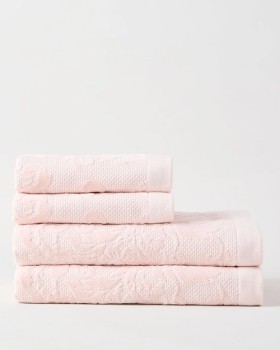 Heritage-Margot-Jacquard-Towel-Set-Pink on sale