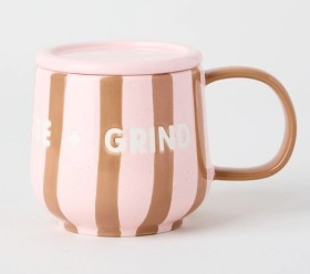 Vue+Cosy+Collection+Biggie+Mug+with+Coaster+-+Pink+and+Tan