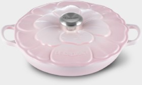 Le-Creuset-Petal-Cast-Iron-Shallow-Casserole-26cm-Shell-Pink on sale